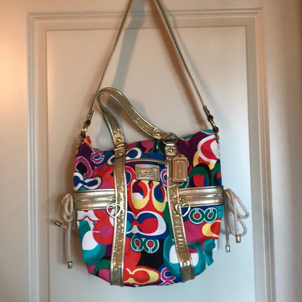 Multicolored coach bag!!